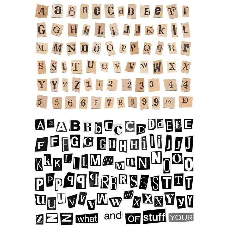 English Alphanumeric Symbol Deco Stickers
