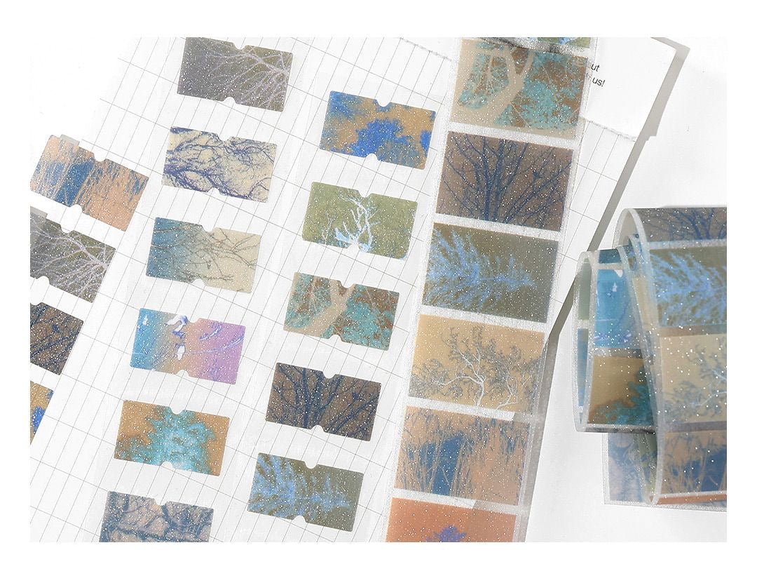 Ocean Fireworks Flash And PET Dream Core Landscape Sticker Roll