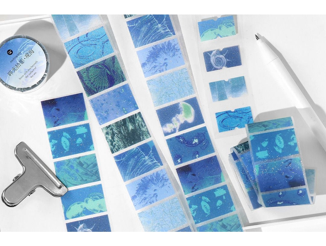 Ocean Fireworks Flash And PET Dream Core Landscape Sticker Roll