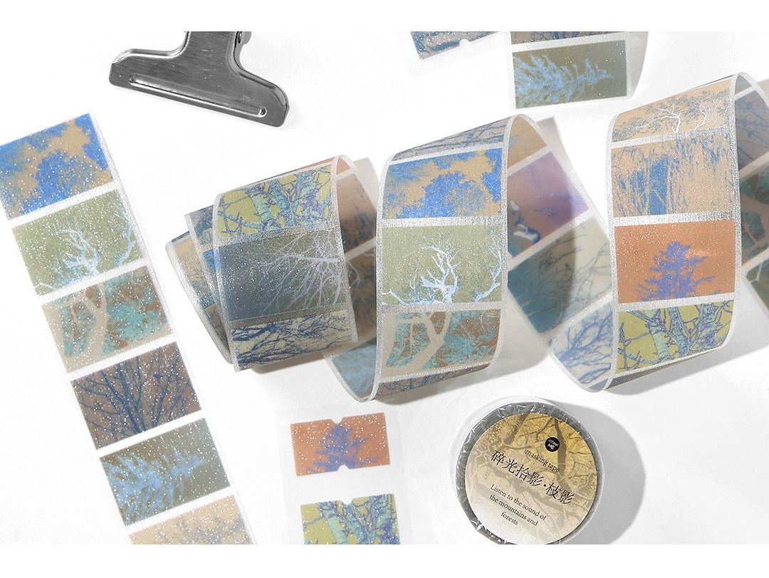 Ocean Fireworks Flash And PET Dream Core Landscape Sticker Roll