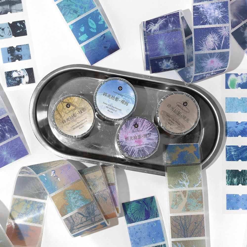 Ocean Fireworks Flash And PET Dream Core Landscape Sticker Roll