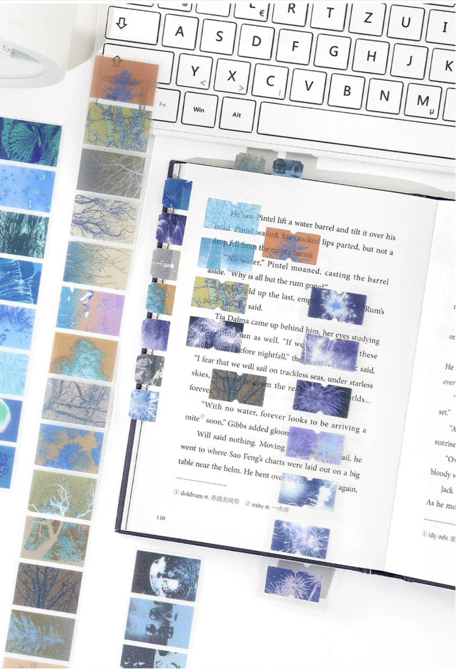 Ocean Fireworks Flash And PET Dream Core Landscape Sticker Roll