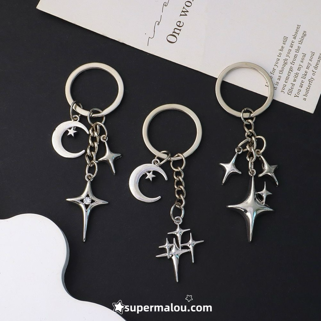 Four Pointed Star Keychain