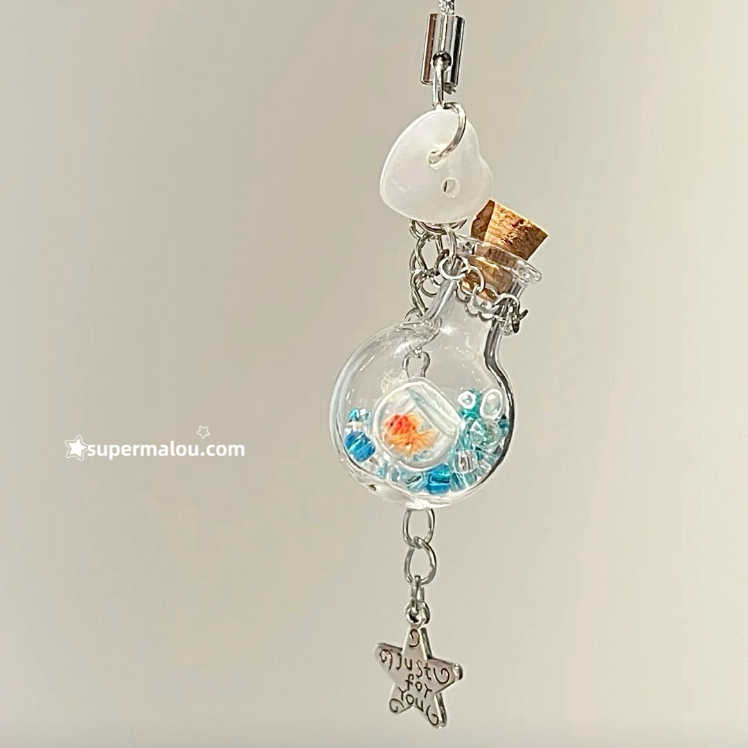 Goldfish Drift Bottle Phone Chain