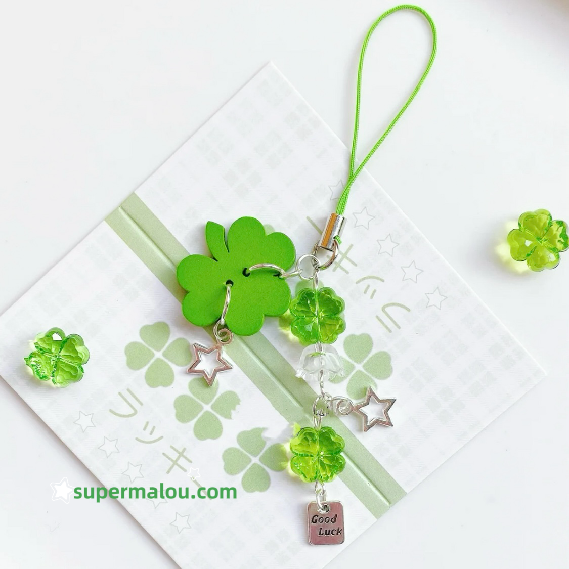 Good Luck Clover Phone Chain Key Chain