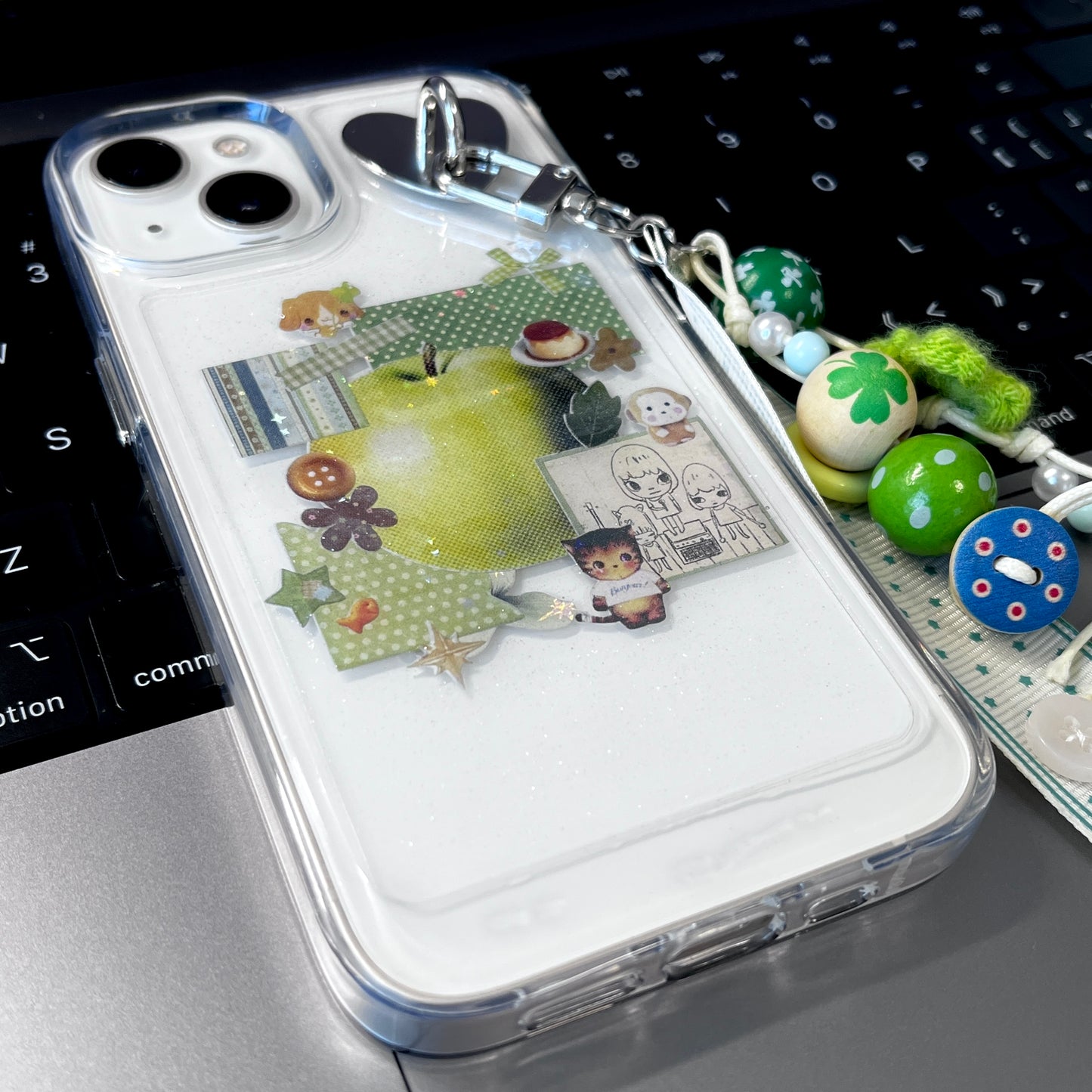 Green Apple Clover Handmade Sticker Phone Case Samsung Case