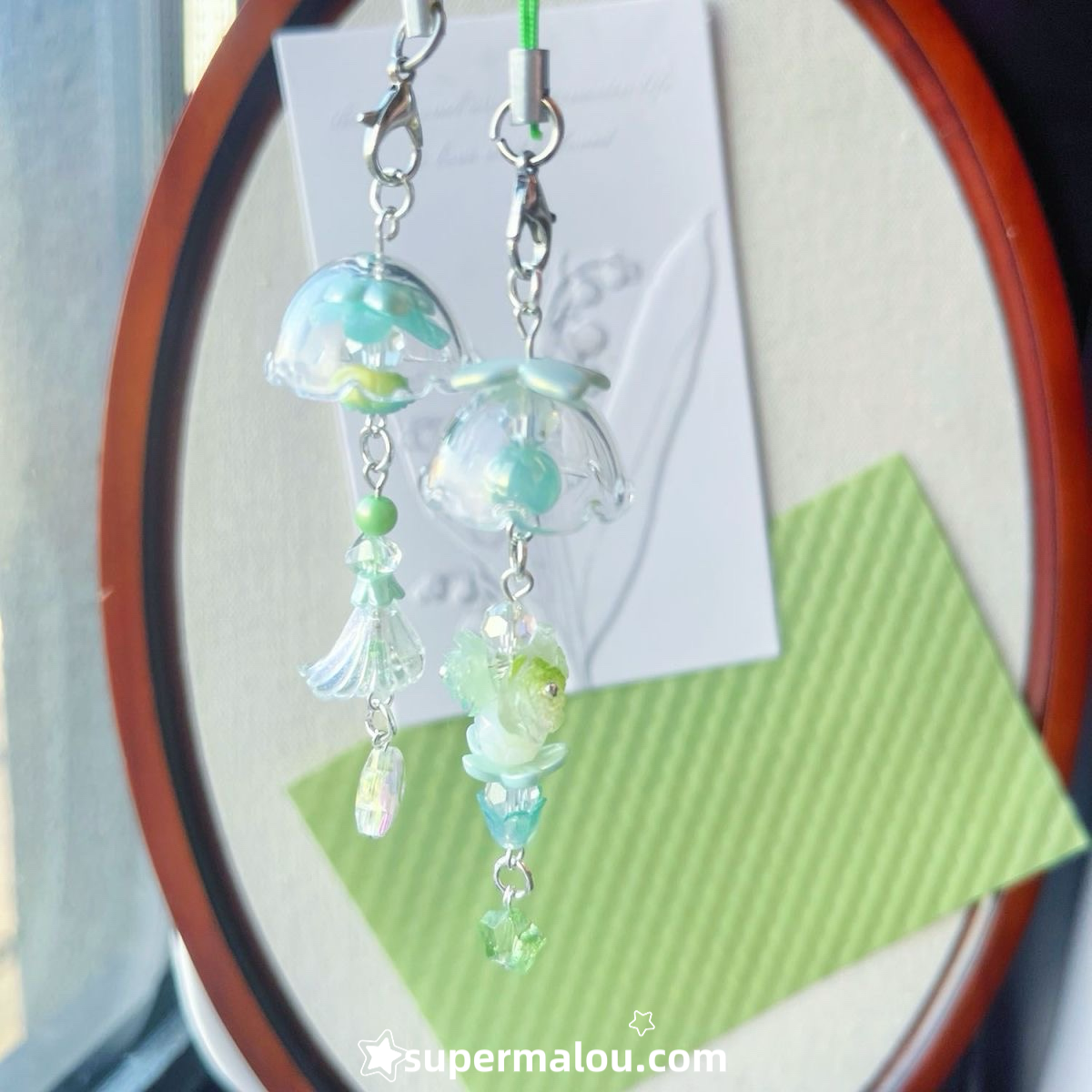 Green Grape Jasmine Jellyfish Wind Chime Phone Chain