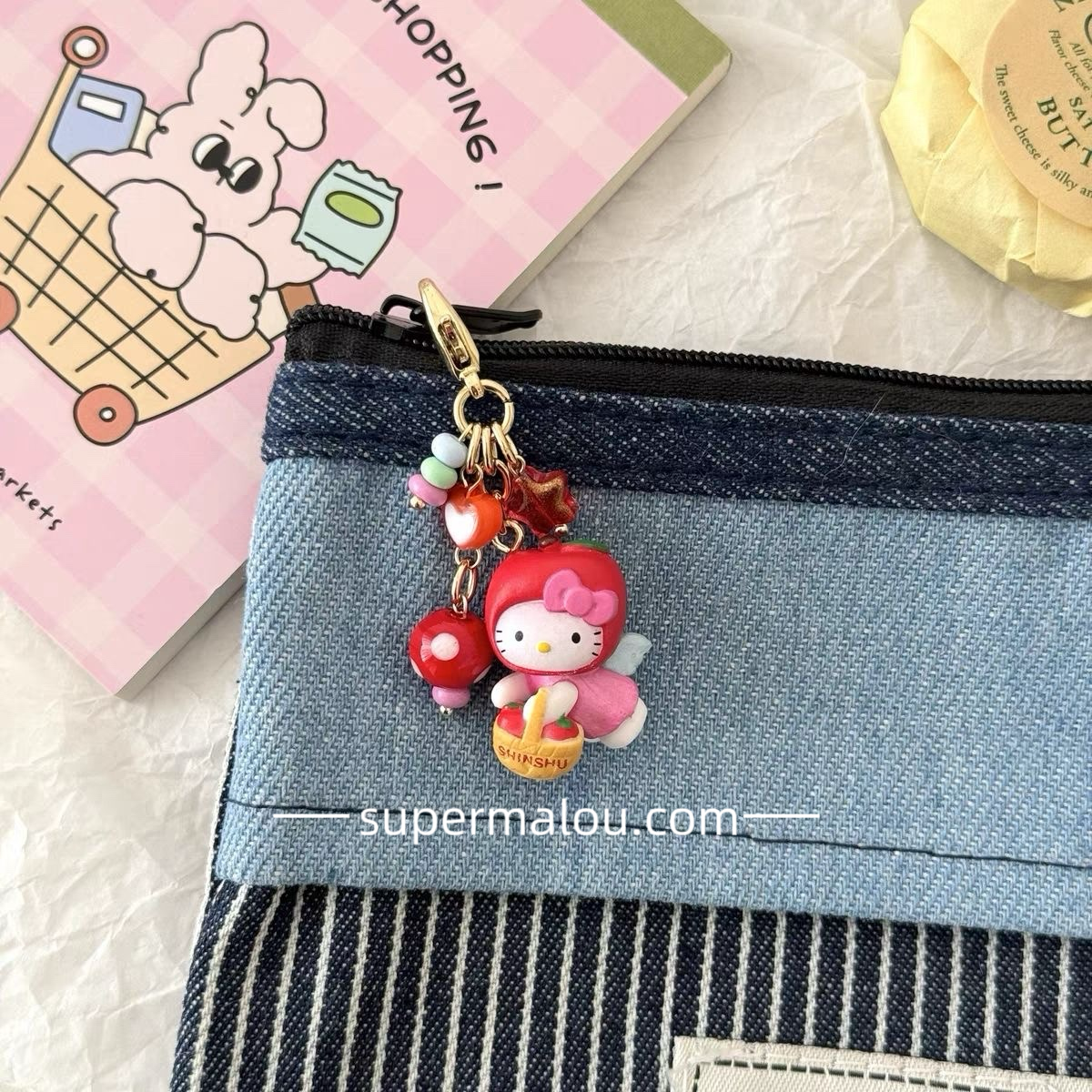 Hello kitty Coin Purse Zipper Buckle Flip Bag Pendant Handbook Charm