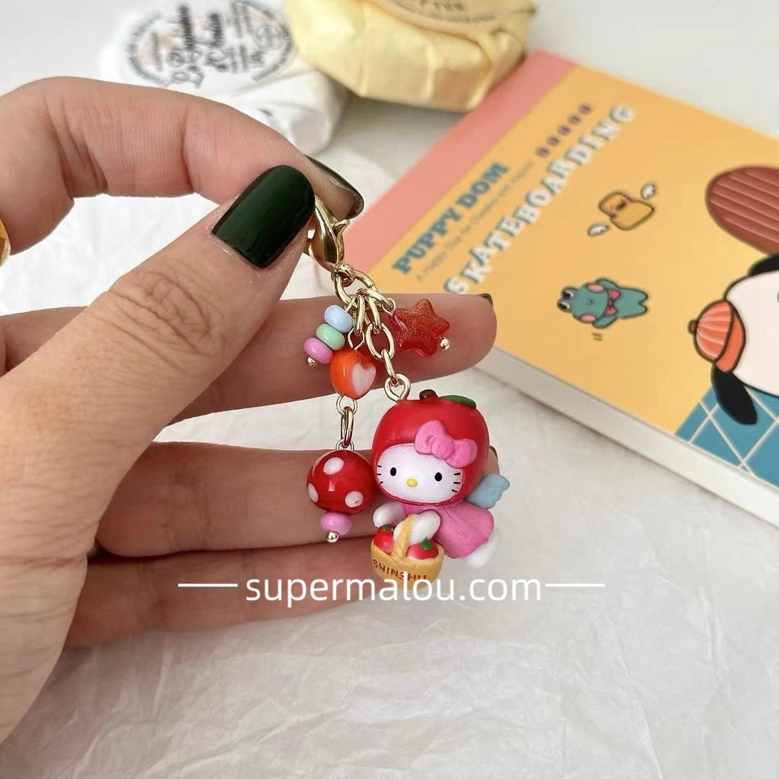 Hello kitty Coin Purse Zipper Buckle Flip Bag Pendant Handbook Charm