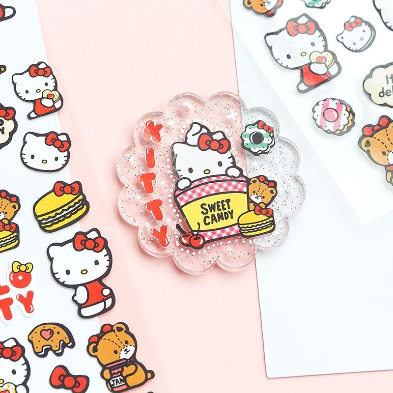 Japanese Cartoon Sticker Sanrio Kitty Kuromi Melody Cinnamoroll Pochacco Pompompurin Stickers