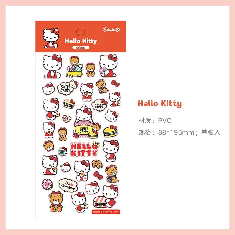 Japanese Cartoon Sticker Sanrio Kitty Kuromi Melody Cinnamoroll Pochacco Pompompurin Stickers