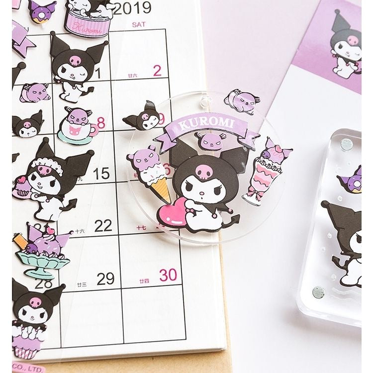 Japanese Cartoon Sticker Sanrio Kitty Kuromi Melody Cinnamoroll Pochacco Pompompurin Stickers