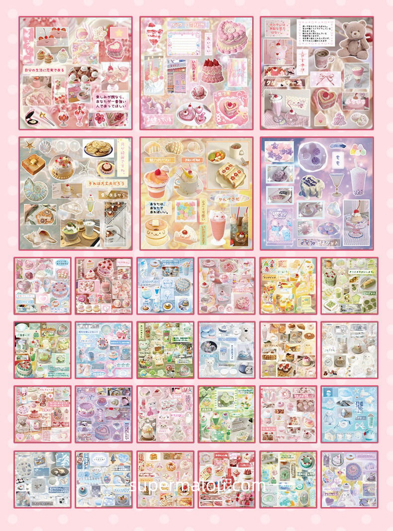 650pcs Retro Foods Sticker Book