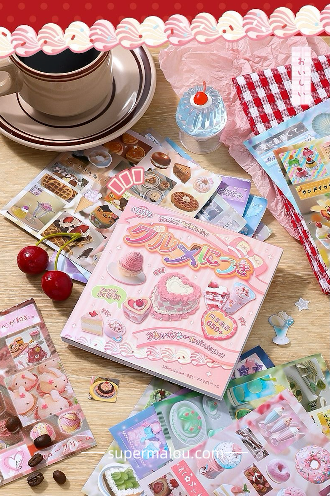 650pcs Retro Foods Sticker Book