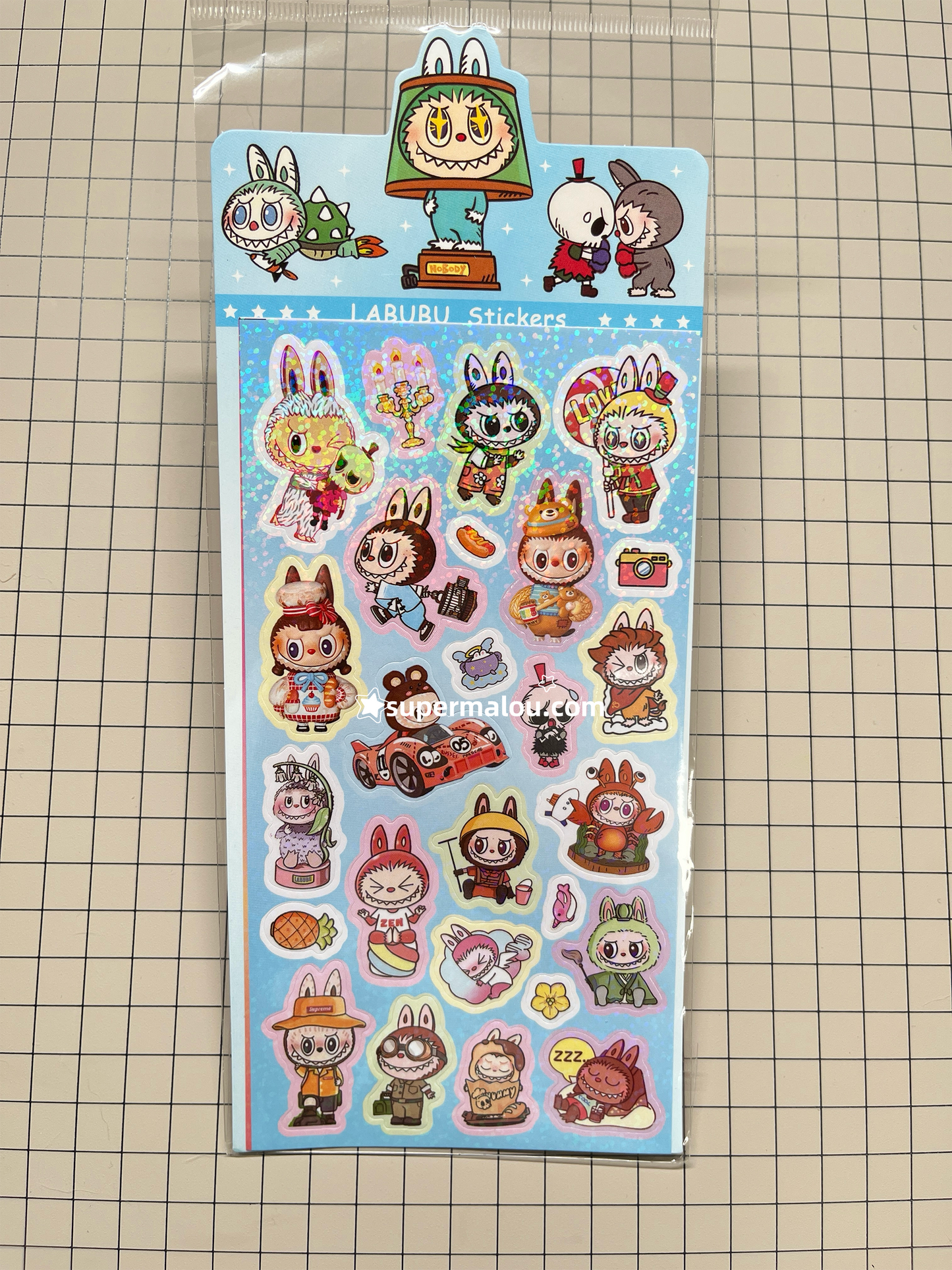 5 Sheets Labubu Laser Film Random Stickers