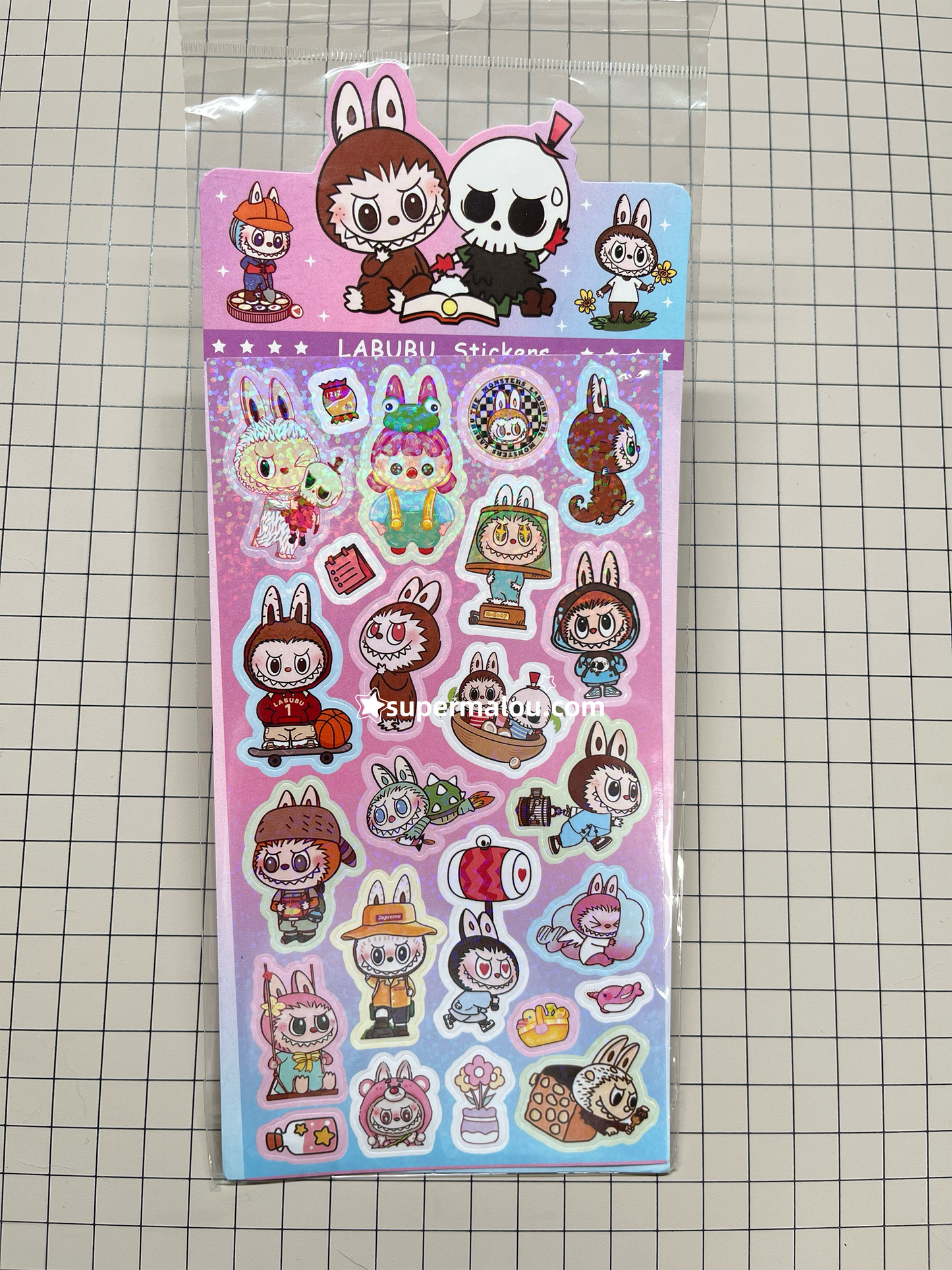 5 Sheets Labubu Laser Film Random Stickers