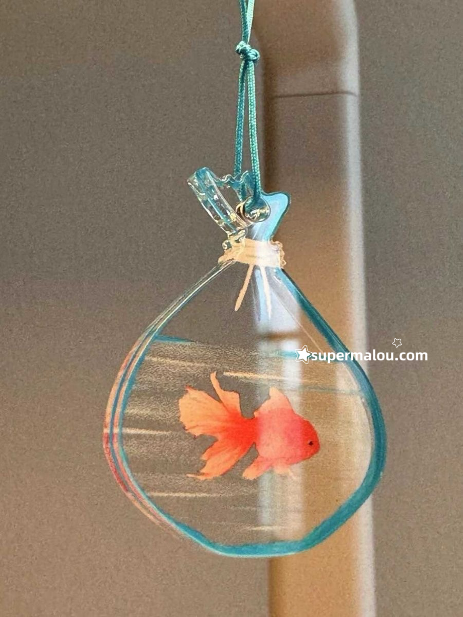 Light Transmission Goldfish Acrylic Pendant Phone Chain