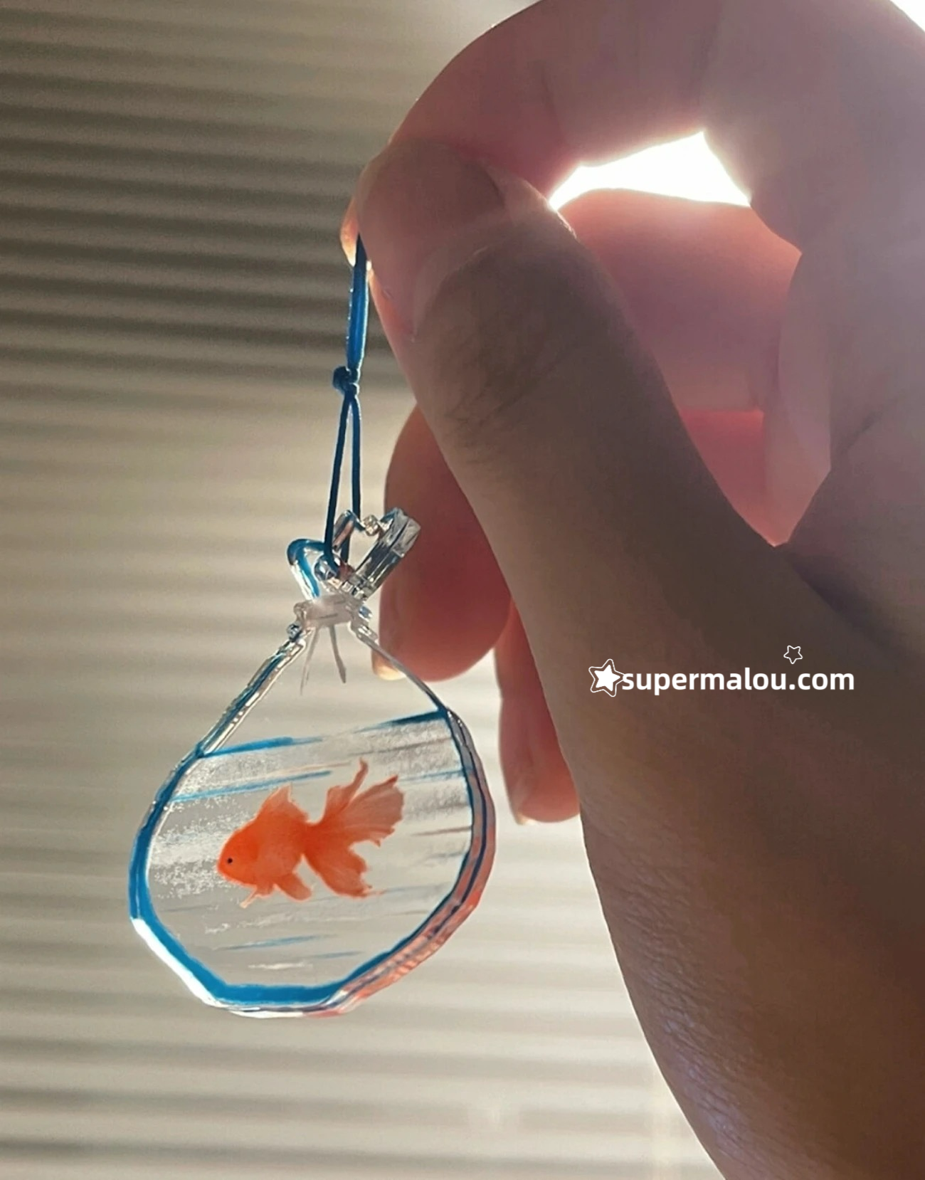 Light Transmission Goldfish Acrylic Pendant Phone Chain