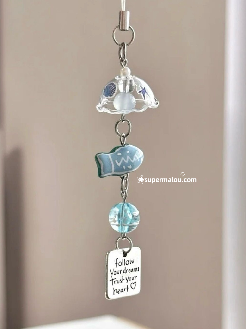 Little Blue Fish Wind Chimes Phone Chain