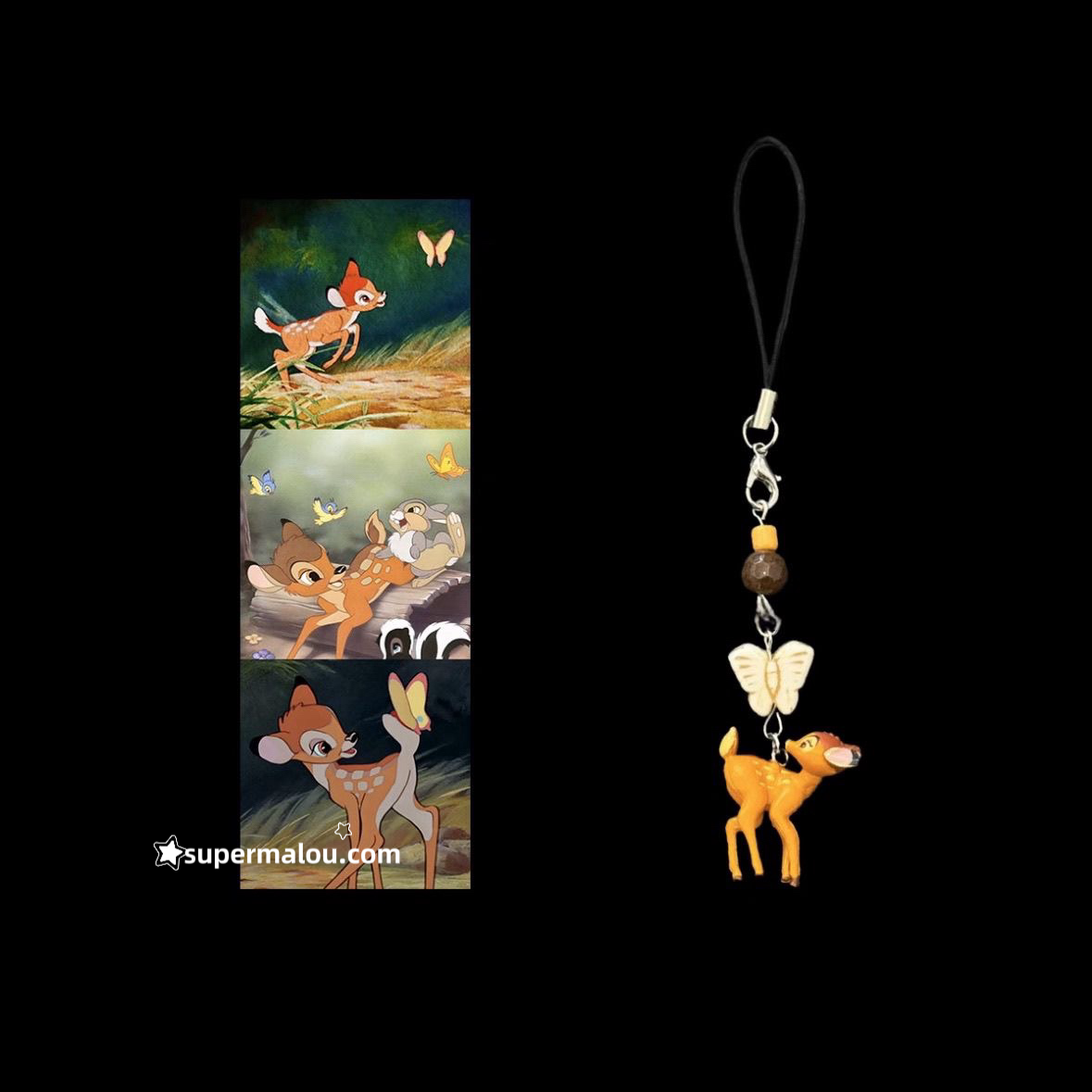 Little Deer White Bow Phone Chain