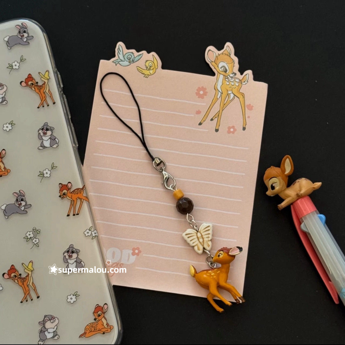 Little Deer White Bow Phone Chain