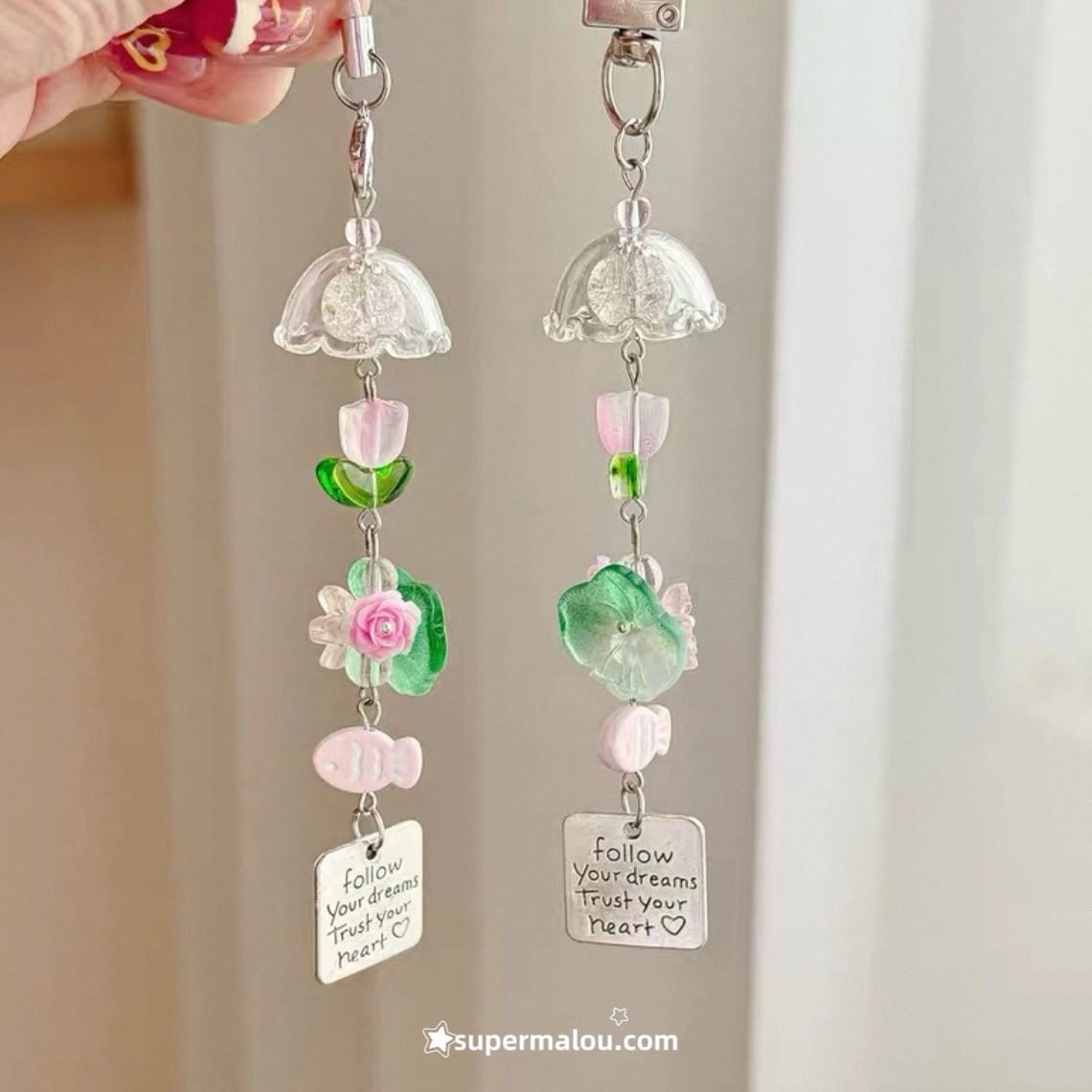 Lotus Fish Wind Chime Phone Chain