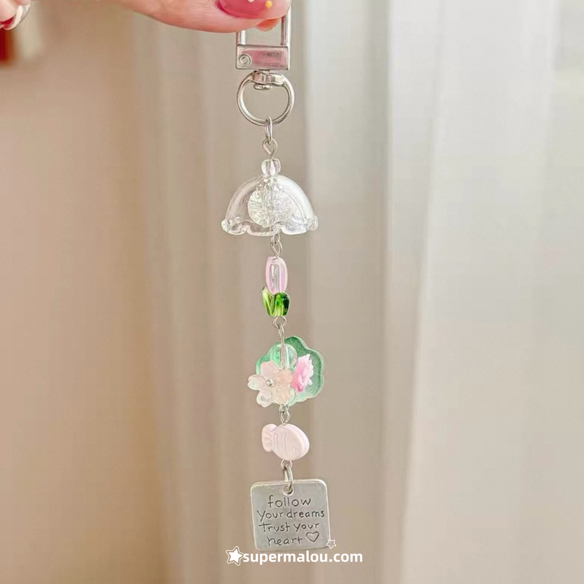 Lotus Fish Wind Chime Phone Chain