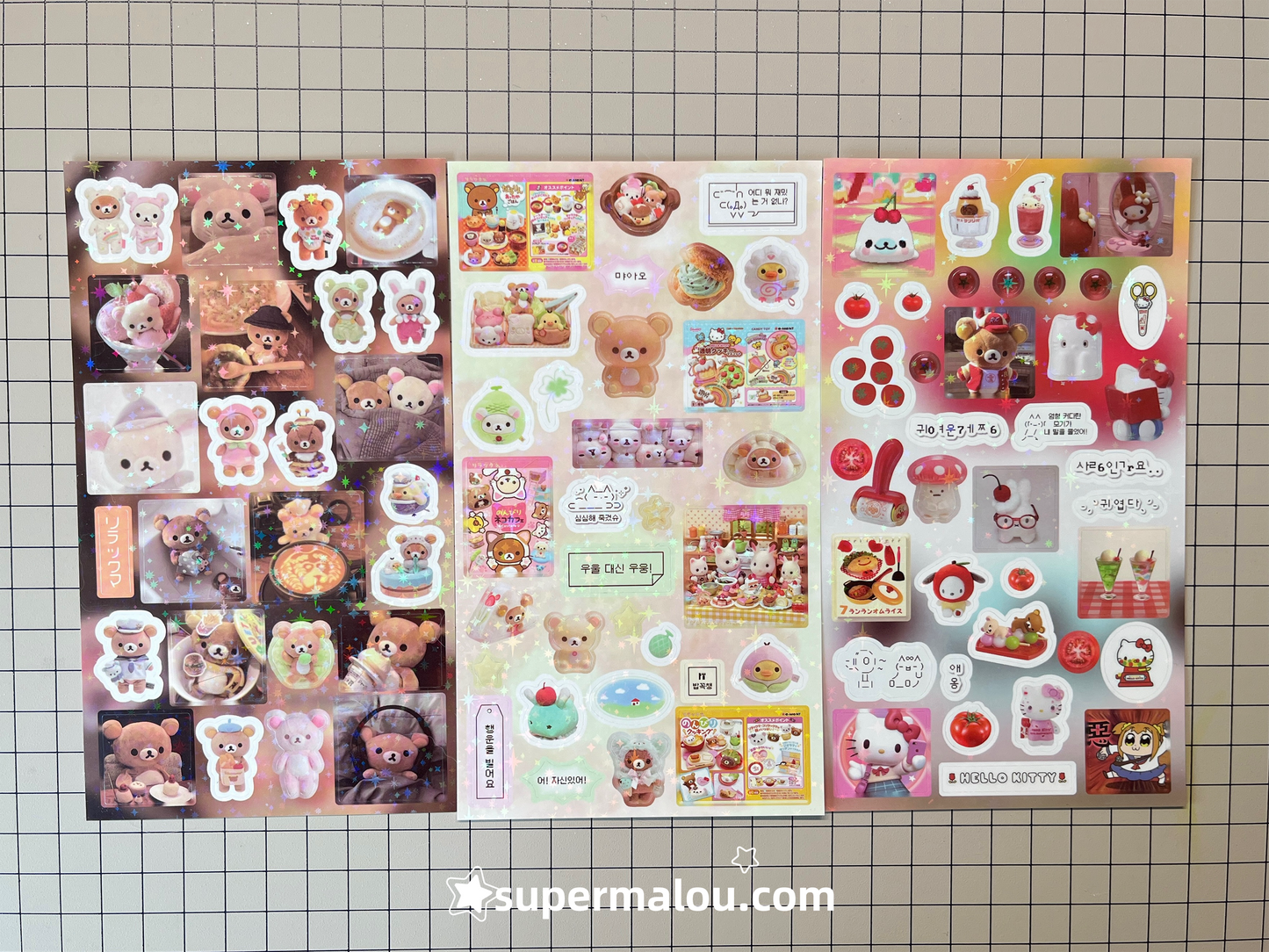 Lovely Laser Rilakkuma Mashumaro Toro Cat Stickers Set Of 10 (A)