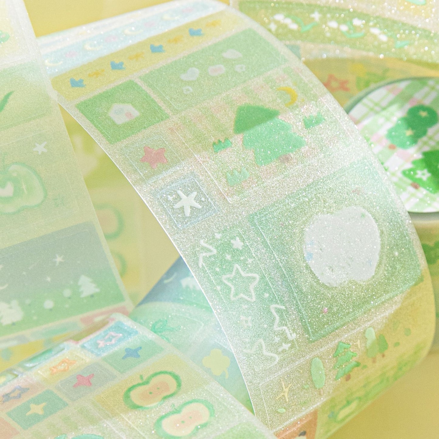 2M Macaron Color Sparkling Sand Sticker Roll