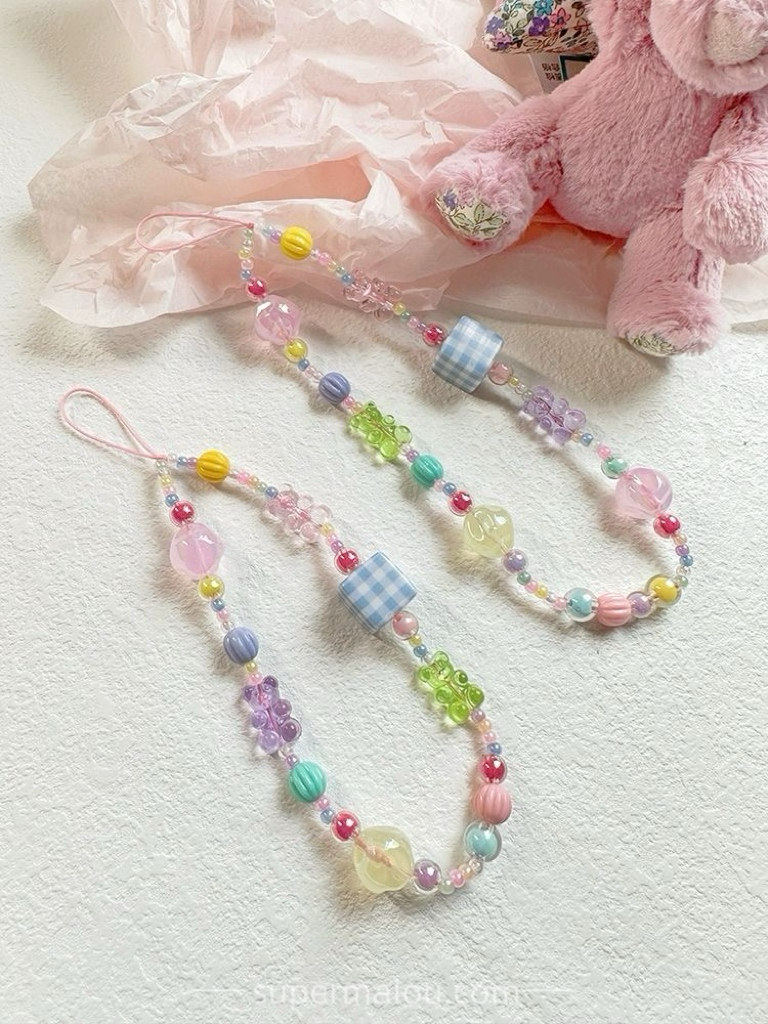 Macaroon Jelly Bear Phone Chain Pendant