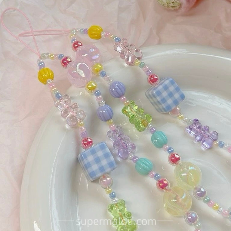 Macaroon Jelly Bear Phone Chain Pendant