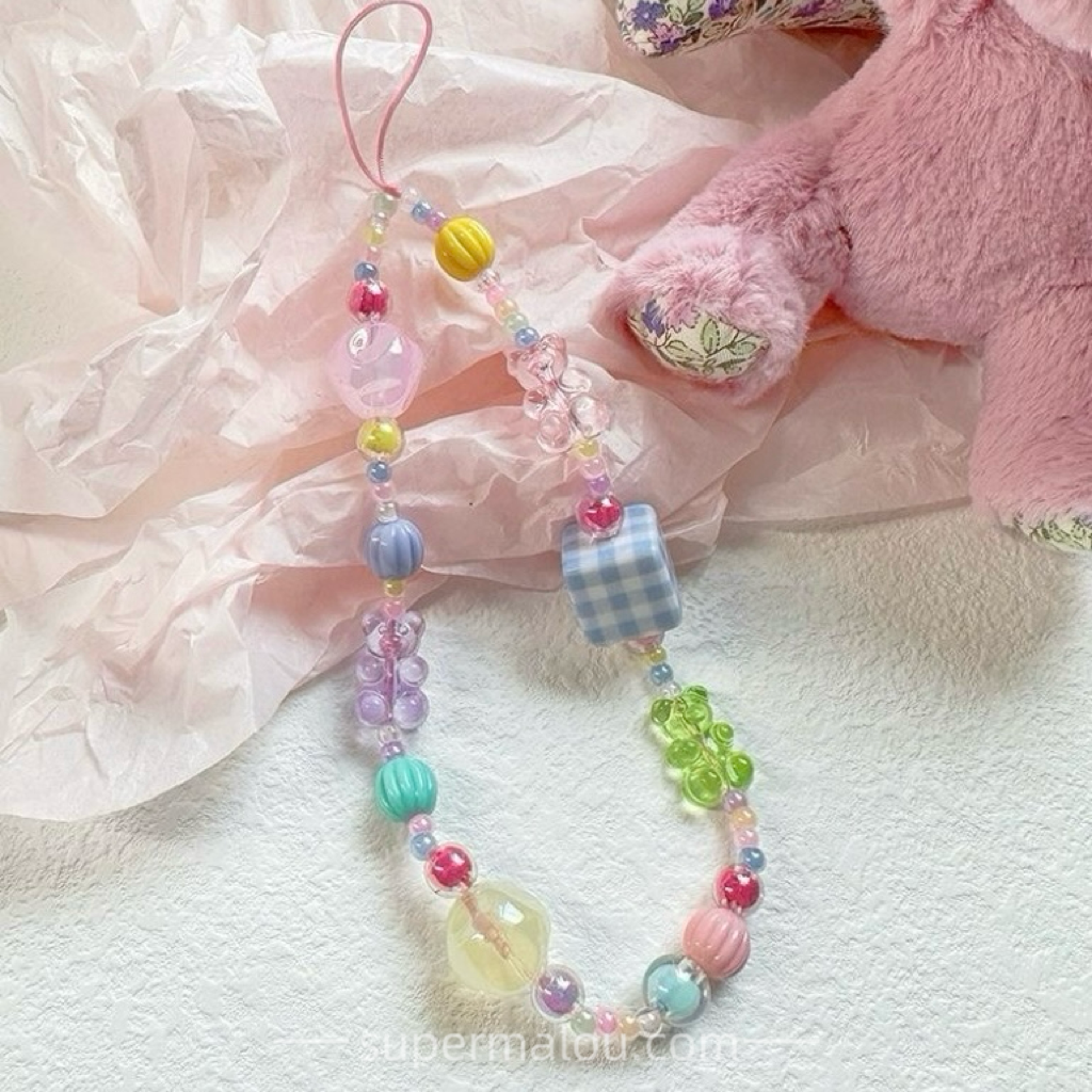Macaroon Jelly Bear Phone Chain Pendant