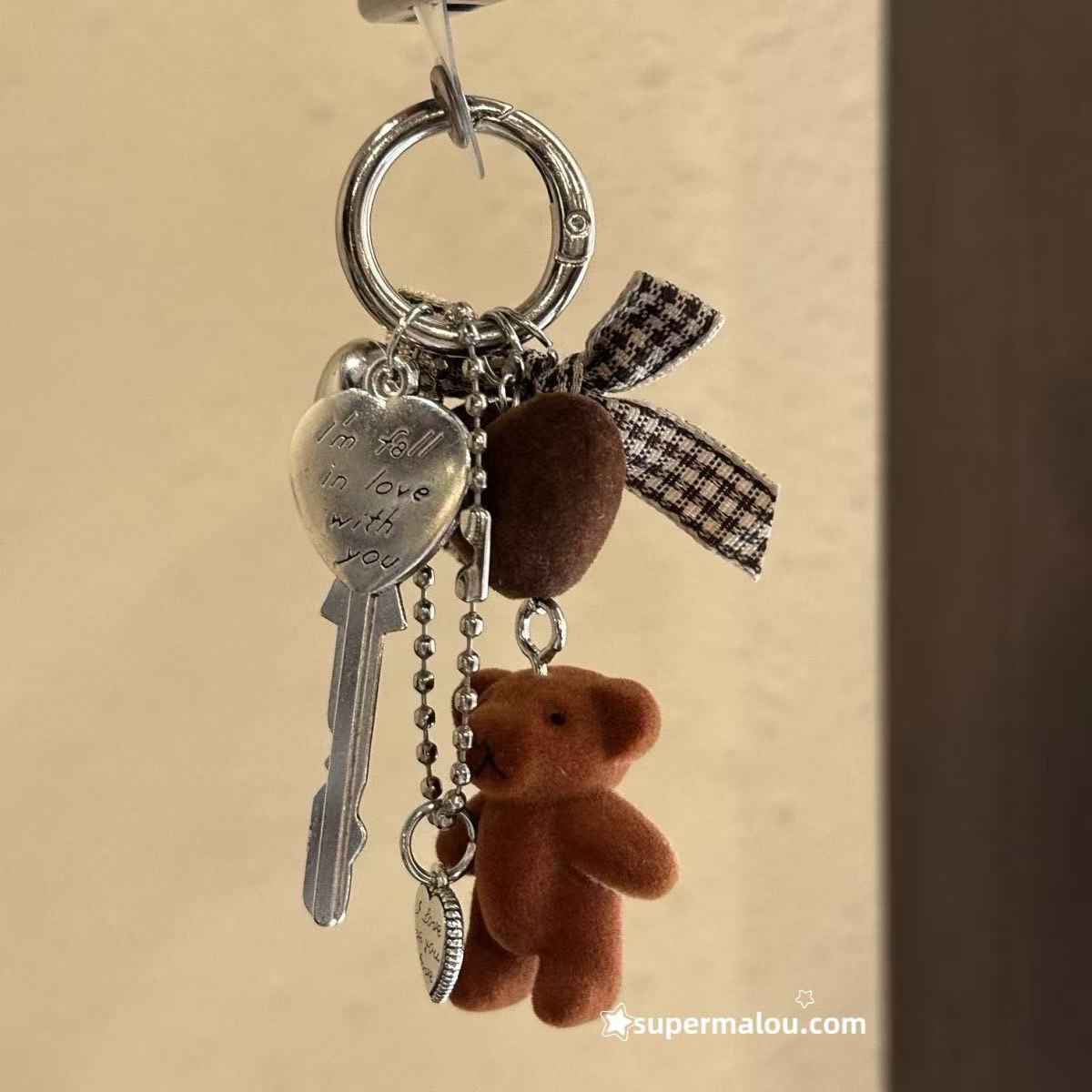Maillard Brown Bear Phone Chain Keychain