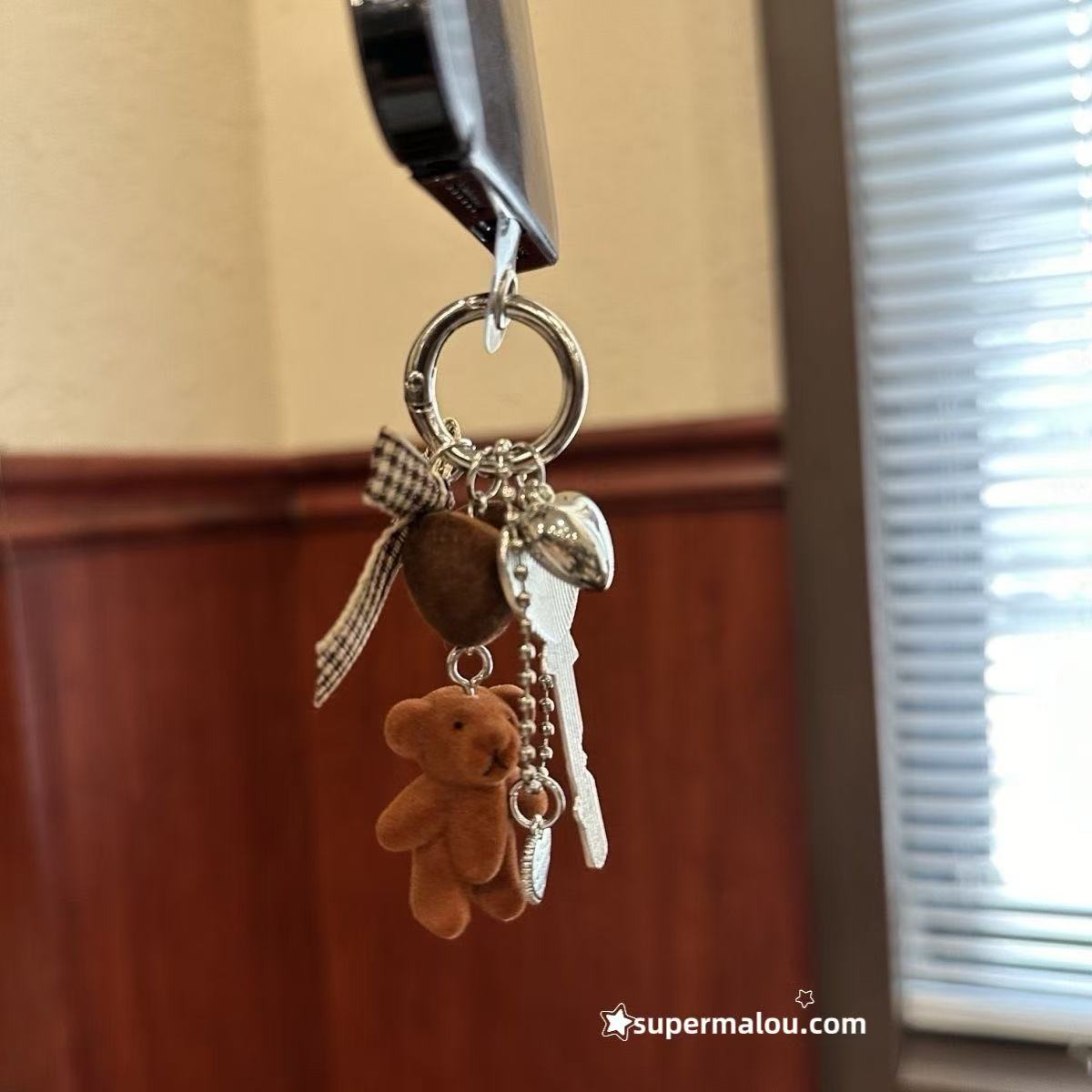 Maillard Brown Bear Phone Chain Keychain