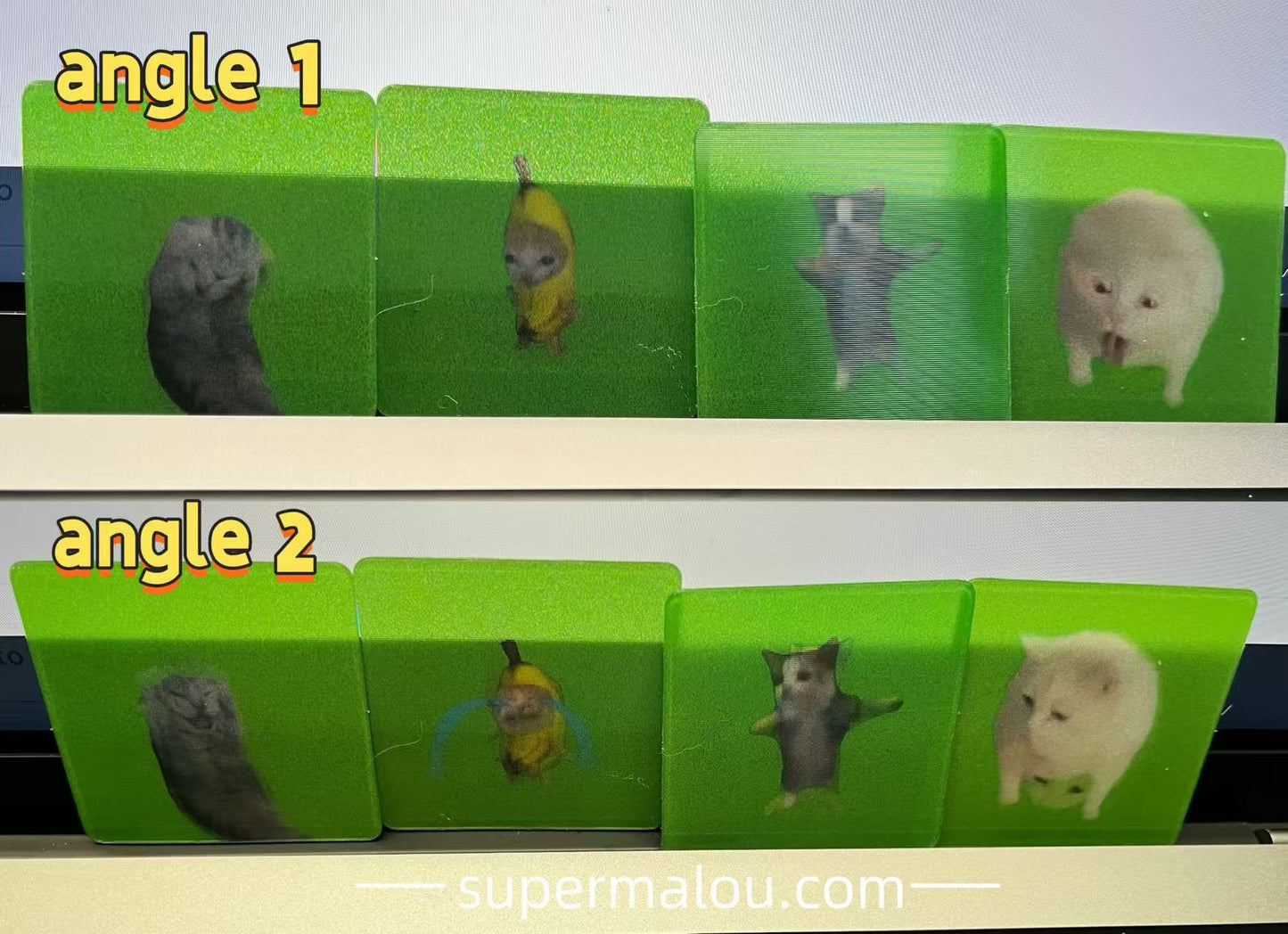 Funny Meme Cat Lenticular Cards Oiiaiiooiiai Cat Screaming Cat Banana Cat Six Abstract Kitten Unwrapped Small Cards Set of 6