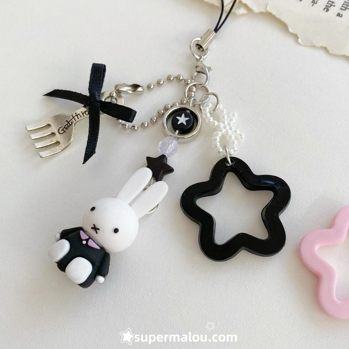 Miffy Star Fork Keychain Phone Chain