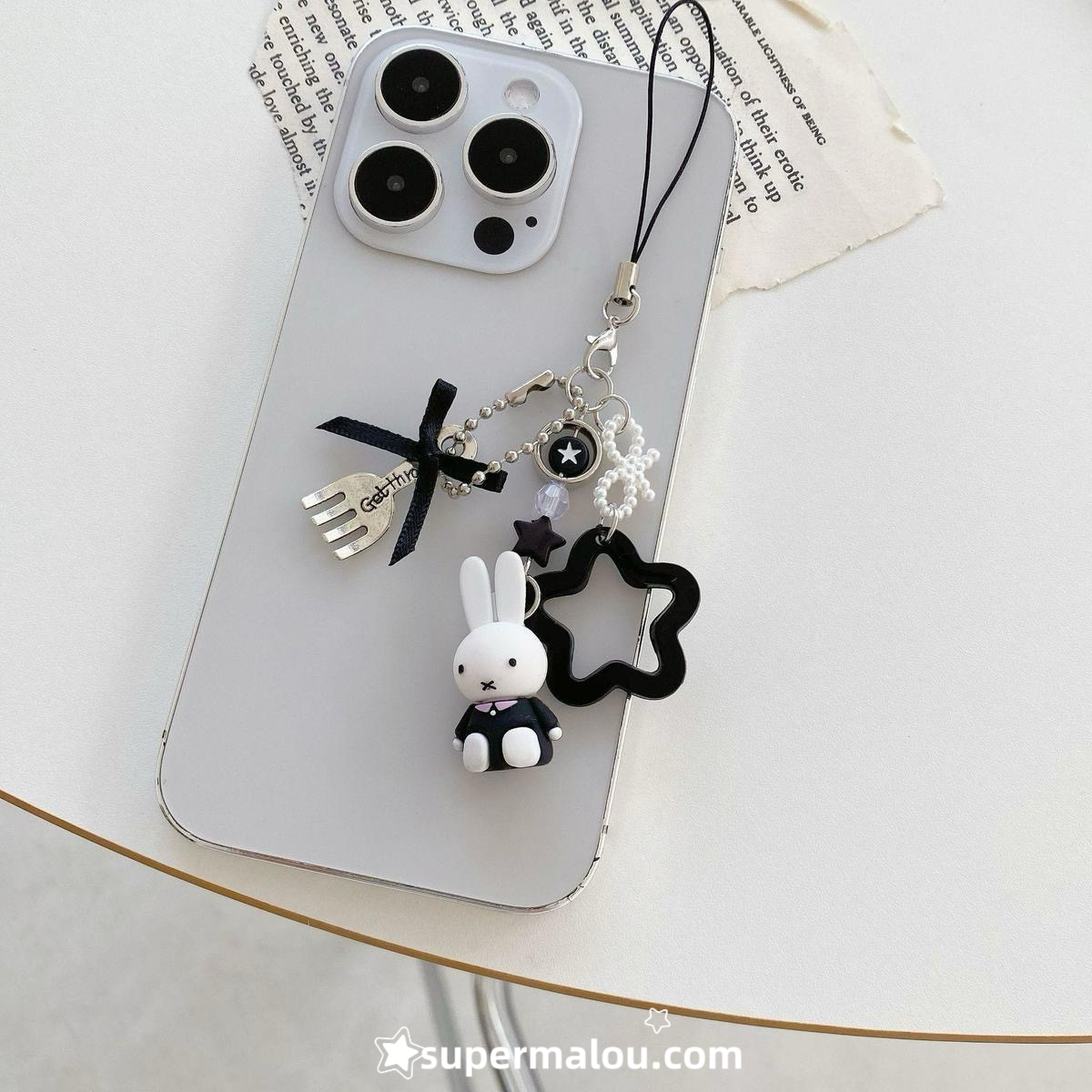 Miffy Star Fork Keychain Phone Chain