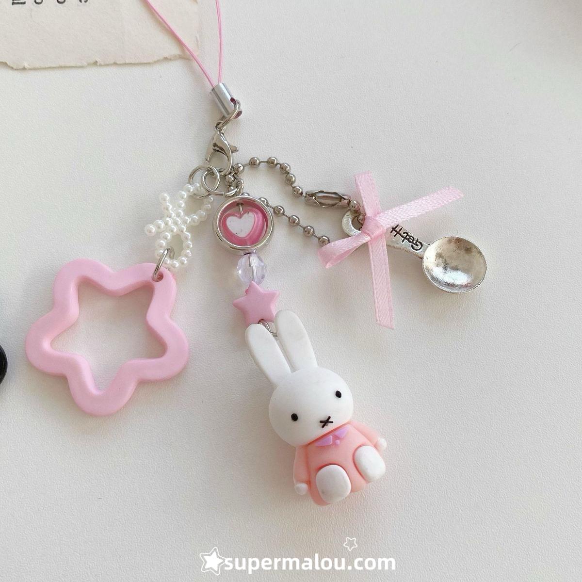 Miffy Star Fork Keychain Phone Chain