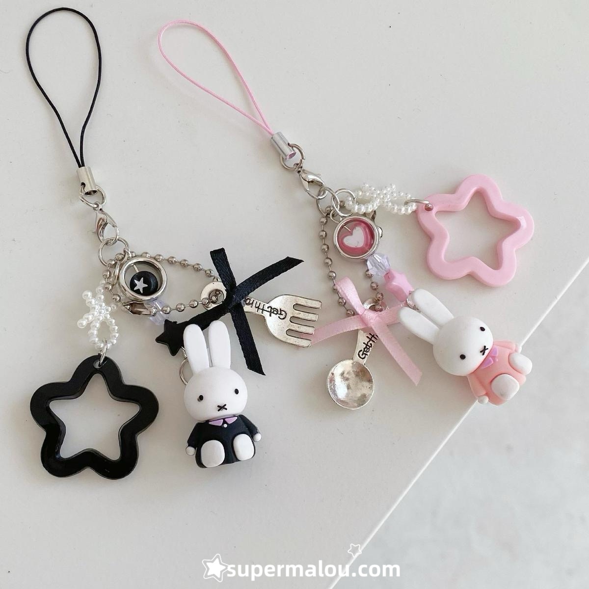 Miffy Star Fork Keychain Phone Chain