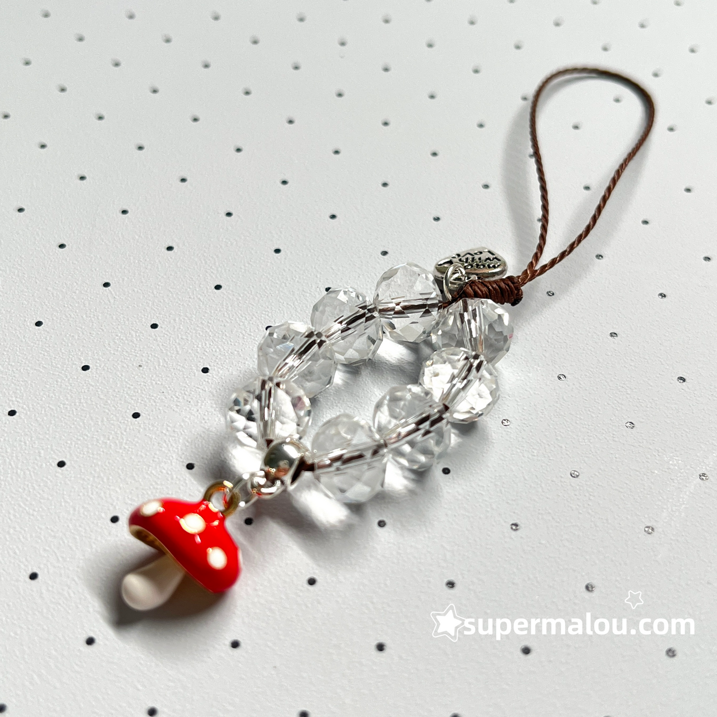 Mushroom Crystal Beaded Phone Chain