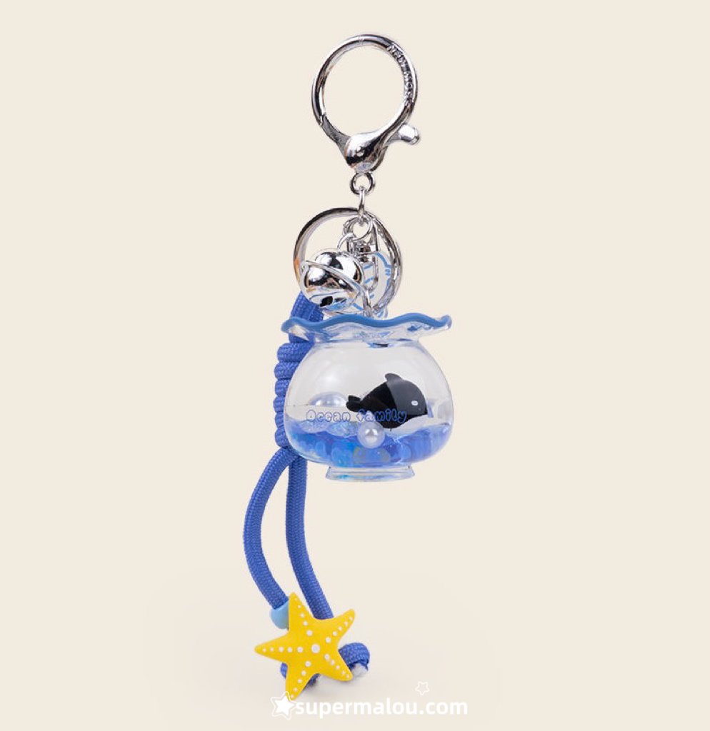 Ocean Themed Small Fish Drifting Bottle Sand Keychain
