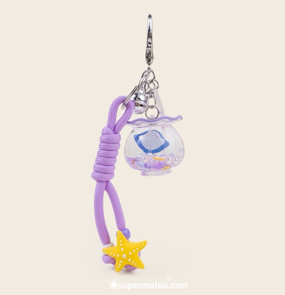 Ocean Themed Small Fish Drifting Bottle Sand Keychain