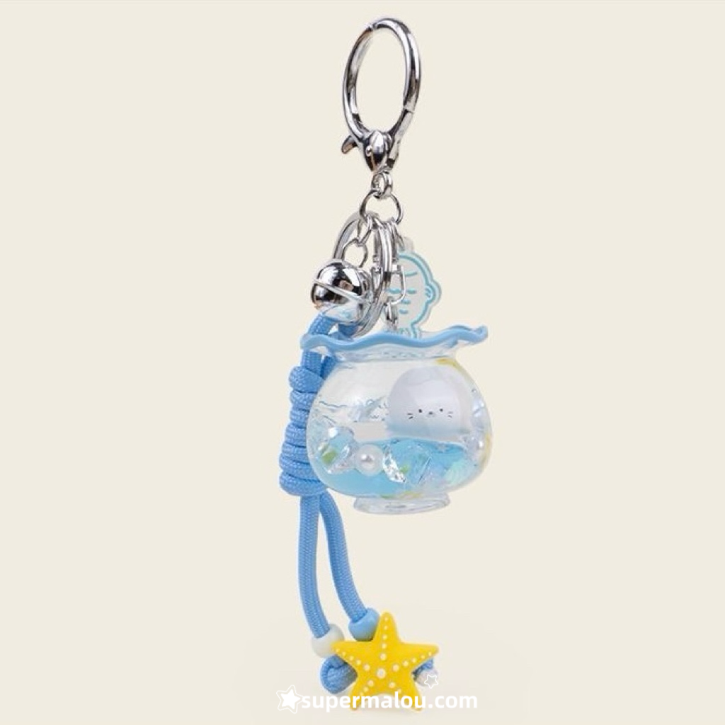 Ocean Themed Small Fish Drifting Bottle Sand Keychain