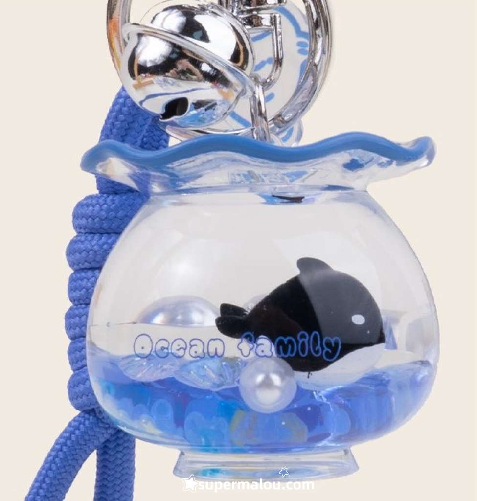 Ocean Themed Small Fish Drifting Bottle Sand Keychain