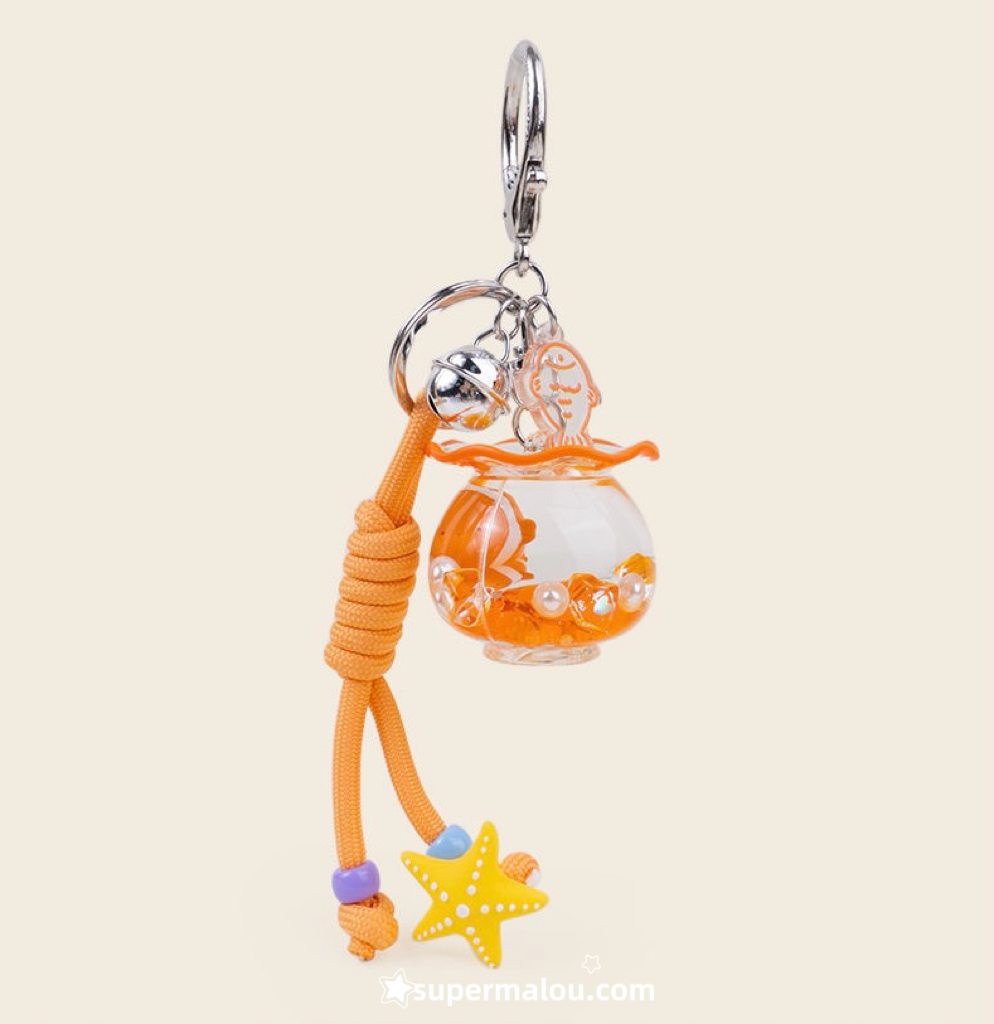Ocean Themed Small Fish Drifting Bottle Sand Keychain