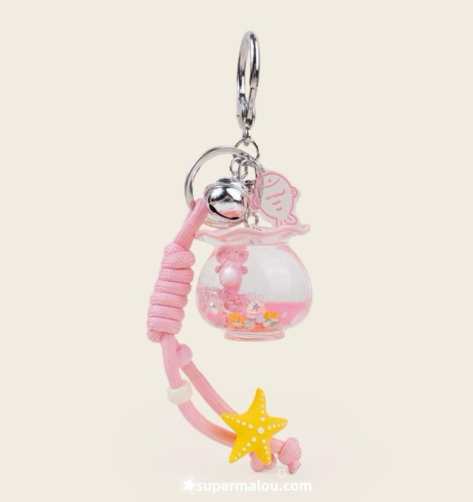 Ocean Themed Small Fish Drifting Bottle Sand Keychain