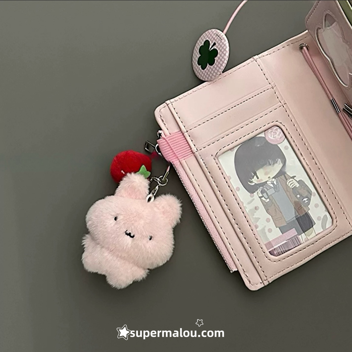 Peach Rabbit Strawberry Rabbit Plush Pendant Keychain