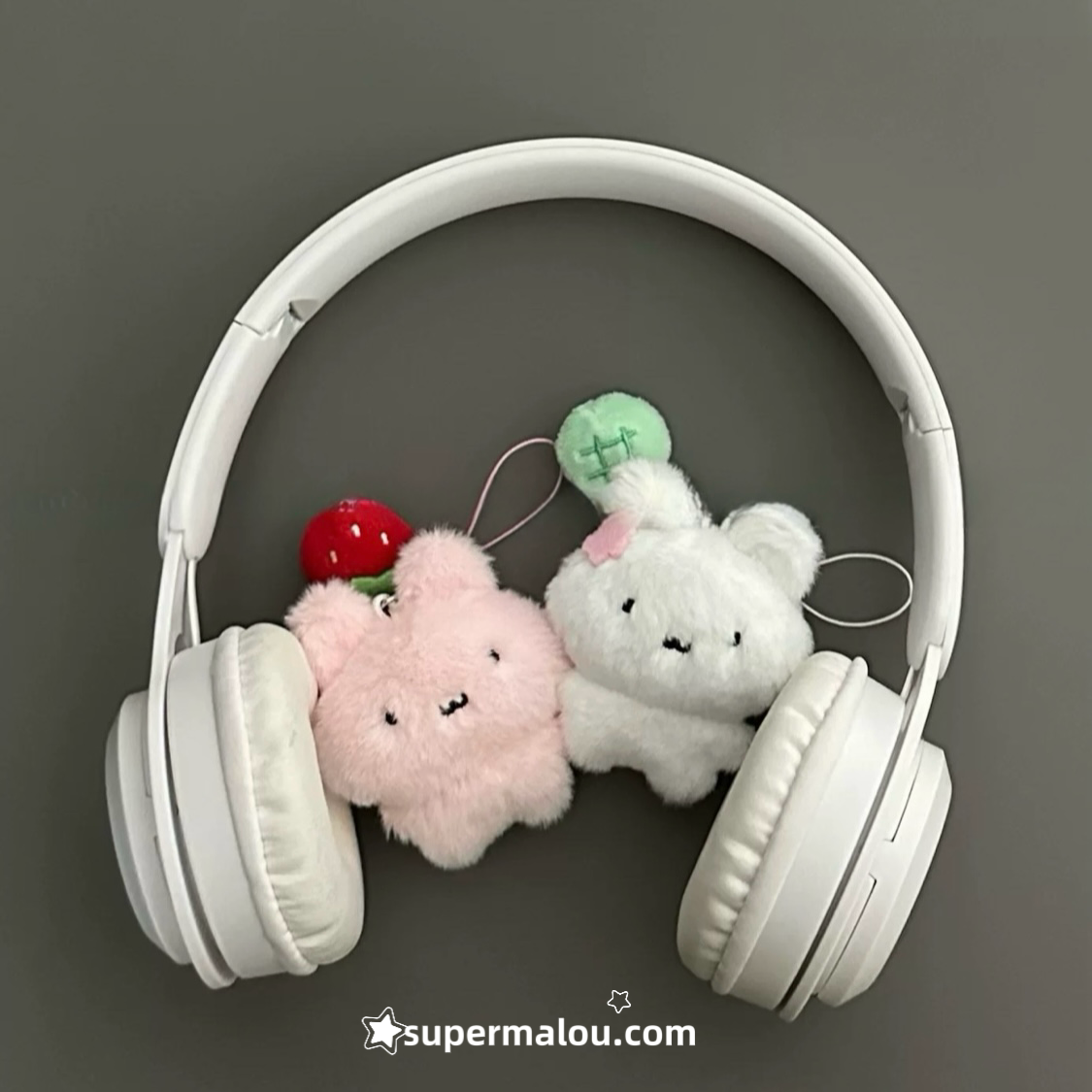 Peach Rabbit Strawberry Rabbit Plush Pendant Keychain