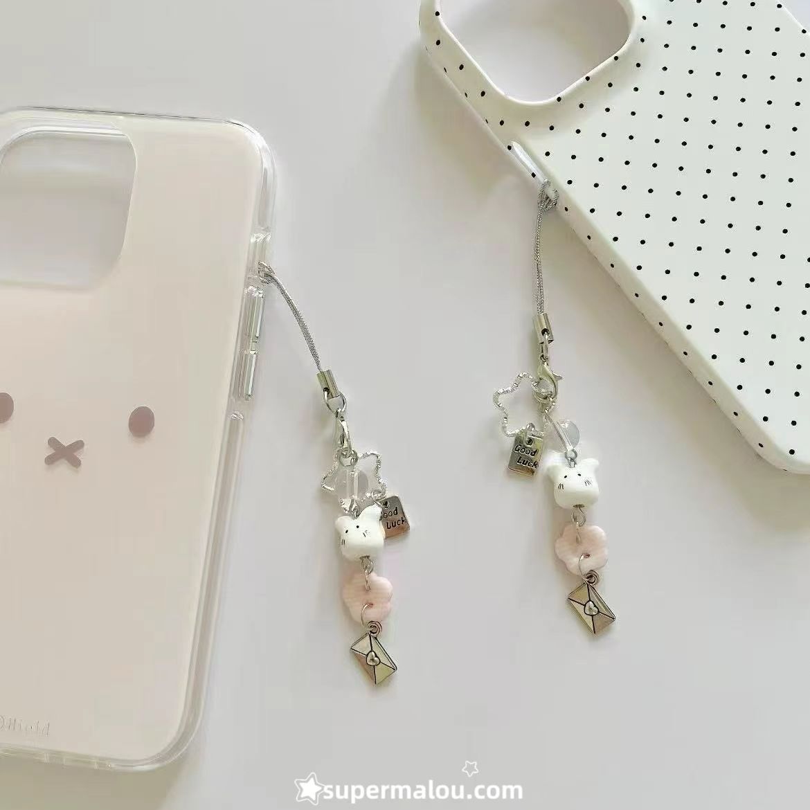 Pink Bunny Confession Letter Phone Chain