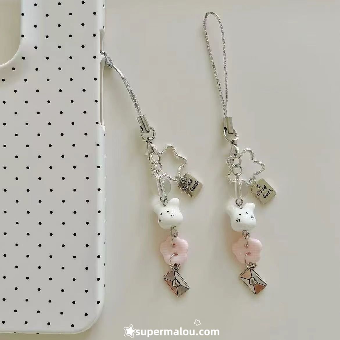 Pink Bunny Confession Letter Phone Chain
